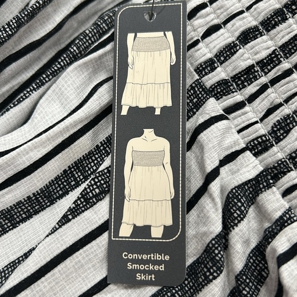 B2546- TS Convertible Smocked Skirt Dress Riviera Stripe Silver 3X (24W–26W) NWT - Picture 7 of 9